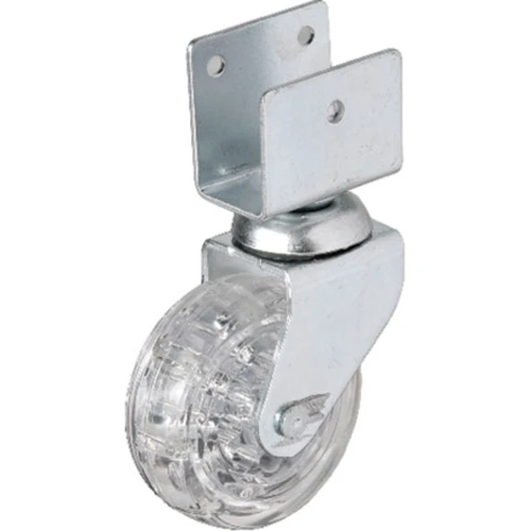 Hts 328 - 50x20 mm Şeffaf Makaralı Kısa U Tablalı Teker 4 Adet - 1