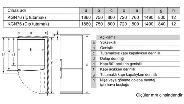 Siemens KG76APIE0N Buzdolabı No Frost Inox Alttan Donduruculu - Resim 7