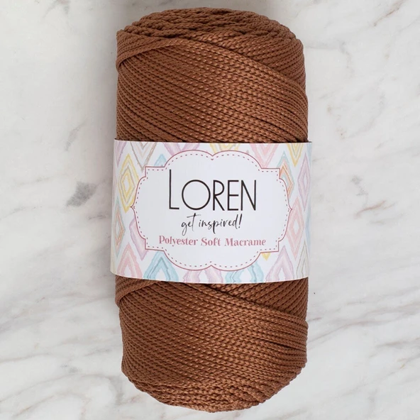 Loren Polyester Soft Macrame Kahverengi El Örgü İpi - LM033 - 34439 ürün görseli