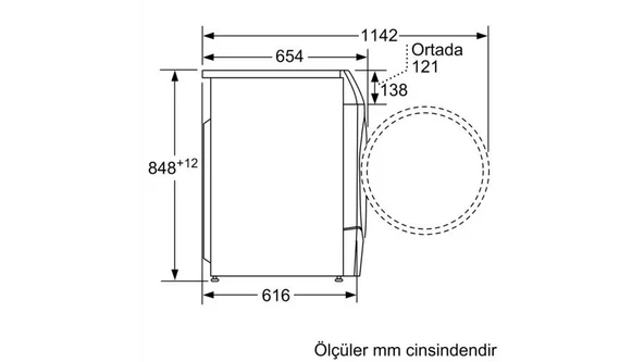 Bosch WNC254A0TR 1400 Devir 10.5 kg / 6 kg Kurutmalı Çamaşır Makinesi - Resim 7