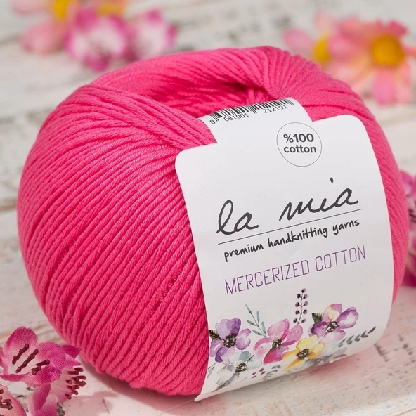 La Mia Mercerized Cotton Koyu Pembe El Örgü İpi - 35 - 33595 ürün görseli