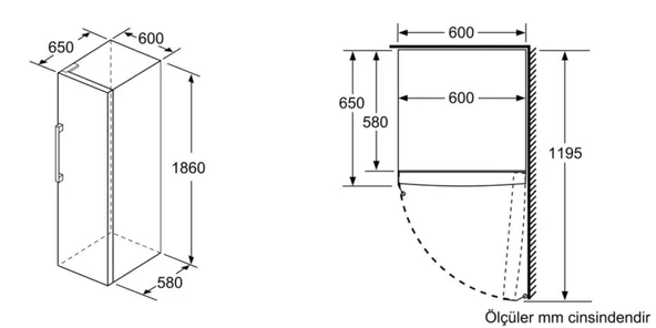 Bosch GSN33VWE0N Derin Dondurucu Beyaz - Resim 3