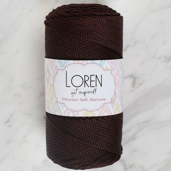 Loren Polyester Soft Macrame Koyu Kahverengi El Örgü İpi - LM034 - 34440 ürün görseli