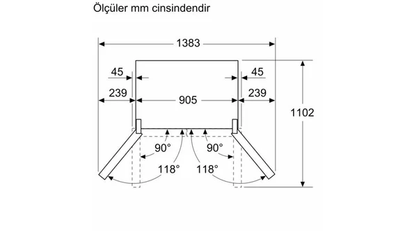 Bosch KFN96VPEA Buzdolabı Gardırop Tipi No Frost - Resim 4