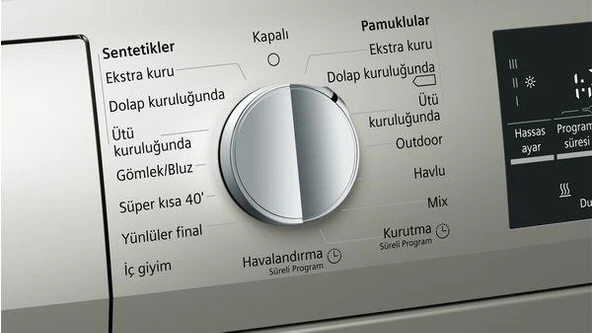 Siemens WT45W41STR Çamaşır Kurutma Makinesi 8 kg A++ Gri Isı Pompalı - Resim 2