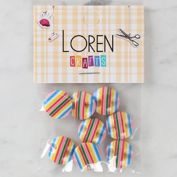 Loren Crafts 8'li Desenli Düğme - 1096 ürün görseli