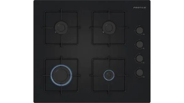 Profilo OE36K6P10D Ocak Ankastre Gazlı Sert Cam Siyah ürün görseli 1