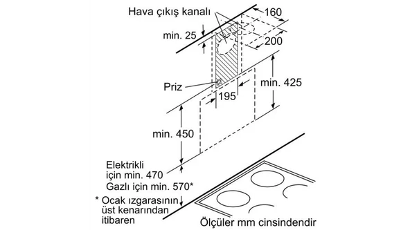 Bosch DWK65AJ80R Davlumbaz Duvar Tipi Beyaz Cam Yüzey - Resim 7