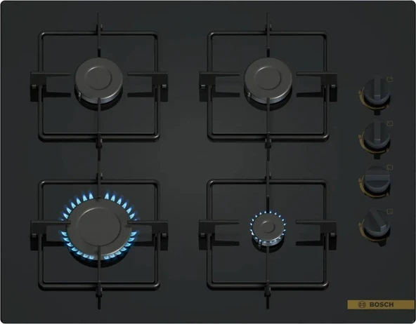 Bosch POP6C7O12O Ocak Ankastre Gazlı Sert Cam NeoKlasik Siyah ürün görseli