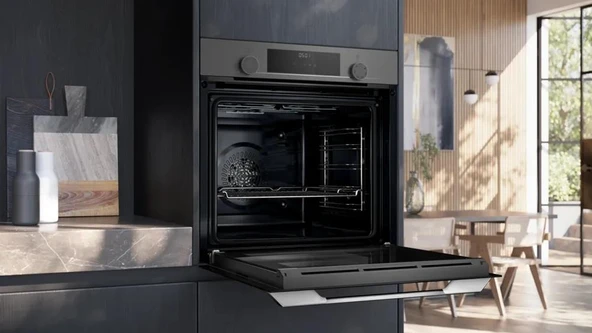 Siemens HU717ABN0T Ankastre Fırın Buhar Destekli Gri - Resim 4