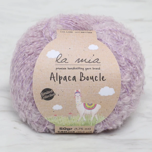 La Mia Alpaca Boucle 50 Gr Lila El Örgü İpi - L346 - 34391 ürün görseli