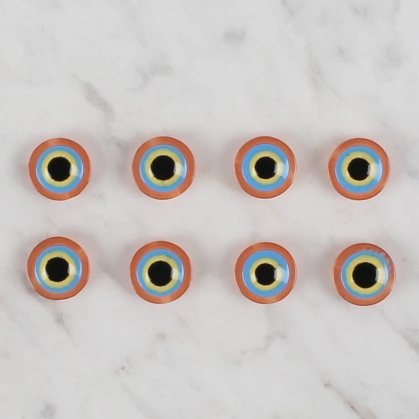 Loren Crafts turuncu 8 li nazar boncuğu düğme - 16 - Resim 2