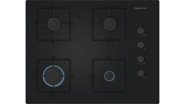 Profilo OE37P6P10D Ocak Ankastre Gazlı Sert Cam Siyah ürün görseli