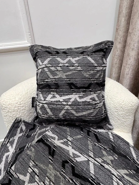 NİVEMESHOME KIRLENT KILIFI 45X45 MATEO 67-01 ANTRASİT GRİ - 3