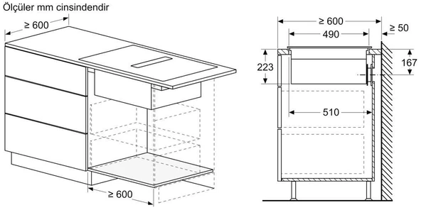Bosch PVS811B16E Ocak İndüksiyon Davlumbaz Entegreli - Resim 2