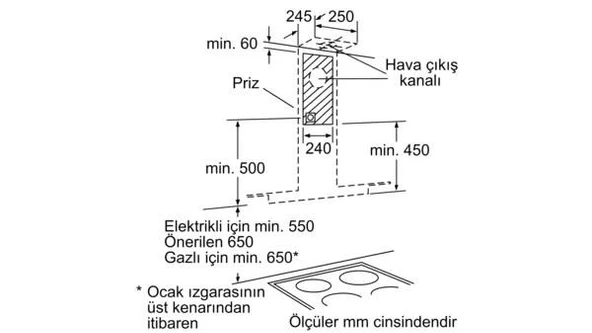 Siemens LC98GA542 Davlumbaz Inox Duvar Tipi 90 cm - Resim 8