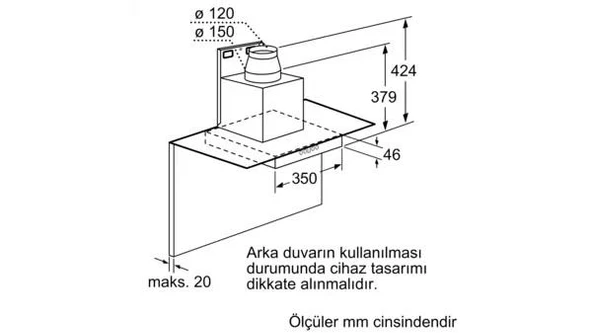 Siemens LC98GA542 Davlumbaz Inox Duvar Tipi 90 cm - Resim 5