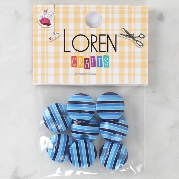 Loren Crafts 8'li Desenli Düğme - 1101 ürün görseli