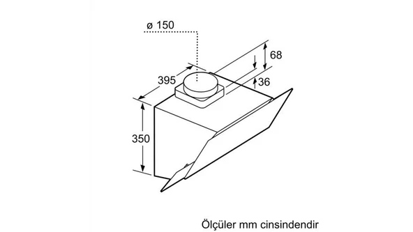 Bosch DWK65AJ80R Davlumbaz Duvar Tipi Beyaz Cam Yüzey - Resim 6