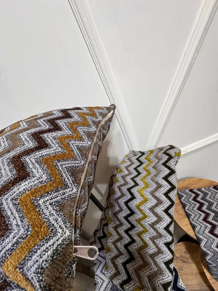 NİVEMESHOME SARI KAHVE KIRLENT KILIFI 45X45 - 5