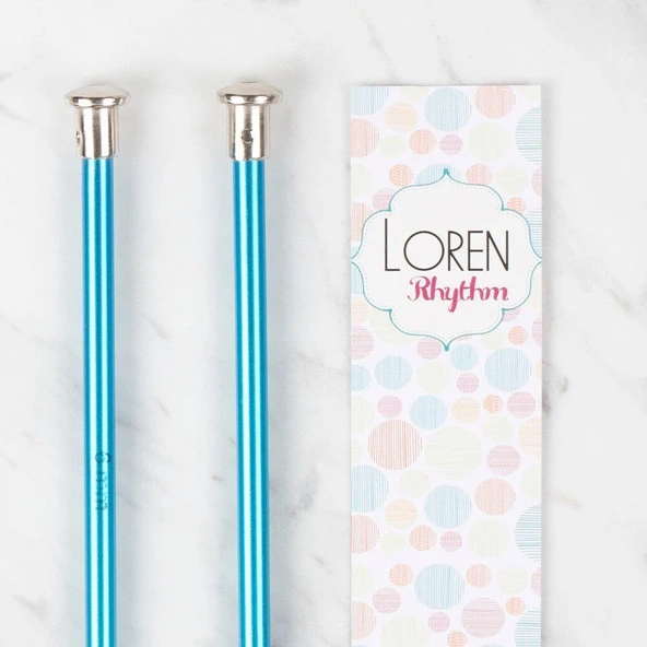 Loren Rythm 6mm Mavi Renkli Metal Örgü Şişi - Resim 2