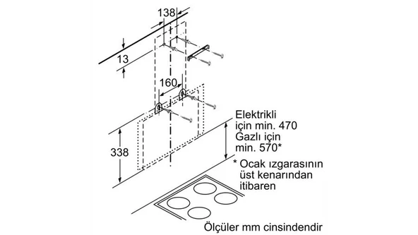 Bosch DWK65AJ80R Davlumbaz Duvar Tipi Beyaz Cam Yüzey - Resim 8