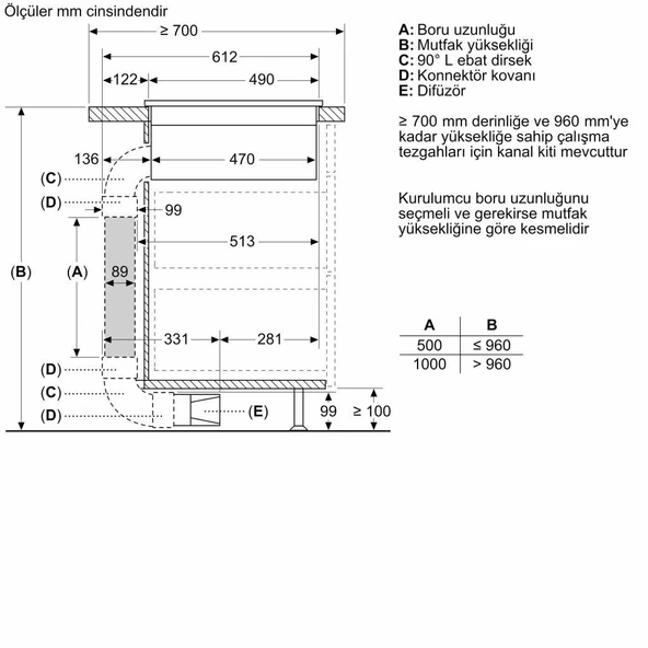Bosch PVS811B16E Ocak İndüksiyon Davlumbaz Entegreli - Resim 4