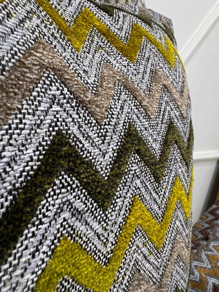 NİVEMESHOME SARI YEŞİL KIRLENT KILIFI 45X45 - Resim 3