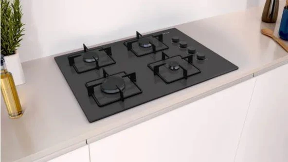 Profilo OE37P6P10D Ocak Ankastre Gazlı Sert Cam Siyah - Resim 4