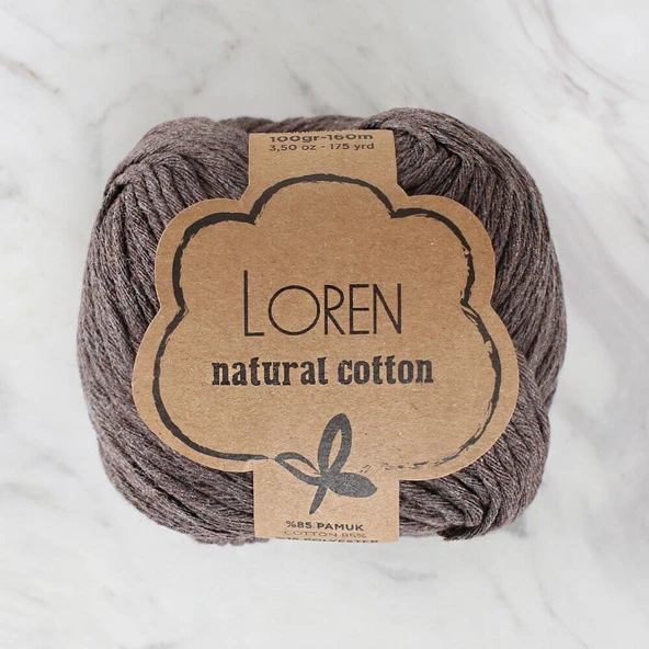Loren Natural Cotton Kahverengi El Örgü İpi - R069 ürün görseli