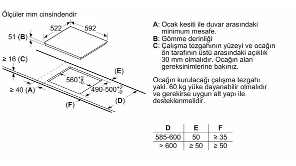 Bosch PUE611BB5E Ocak Ankastre Seramik İndüksiyonlu Siyah - Resim 5