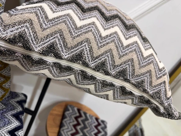 NİVEMESHOME SÜTLÜ KAHVE GRİ ELYAF DOLGULU KIRLENT KILIFI 45X45 - Resim 3