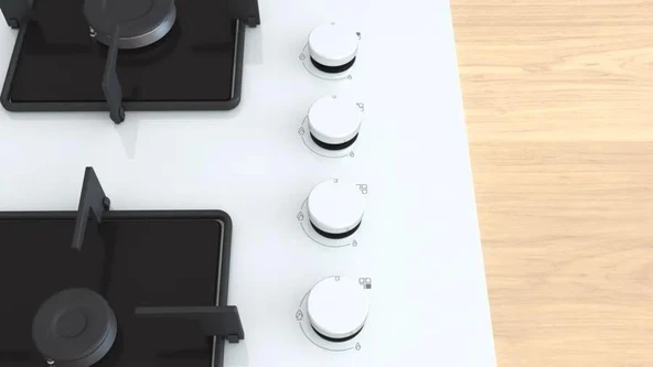 Siemens EO6C2PP30O Ocak Ankastre Gazlı Sert Cam Beyaz - Resim 2