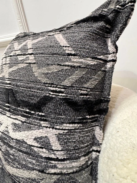 NİVEMESHOME ELYAF DOLGULU KIRLENT 45X45 MATEO 67-01 ANTRASİT GRİ - Resim 3