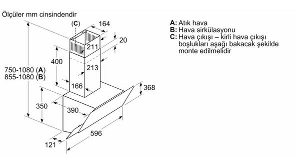 Bosch DWK65AJ80R Davlumbaz Duvar Tipi Beyaz Cam Yüzey - Resim 9