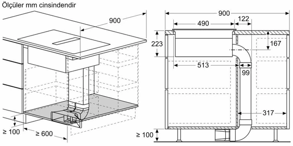 Bosch PVS811B16E Ocak İndüksiyon Davlumbaz Entegreli - Resim 11