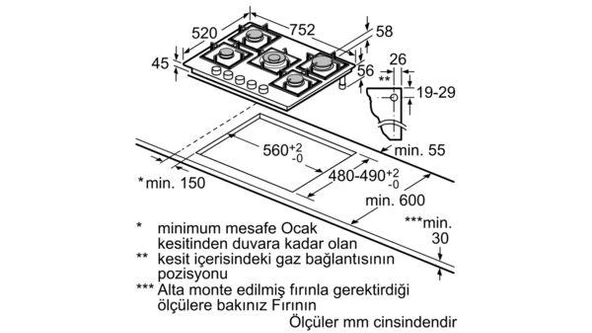 Siemens EP7A6QB20 Ocak Ankastre Cam Siyah 75 cm Wok Gözlü - Resim 7