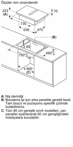 Bosch PVS811B16E Ocak İndüksiyon Davlumbaz Entegreli - Resim 3