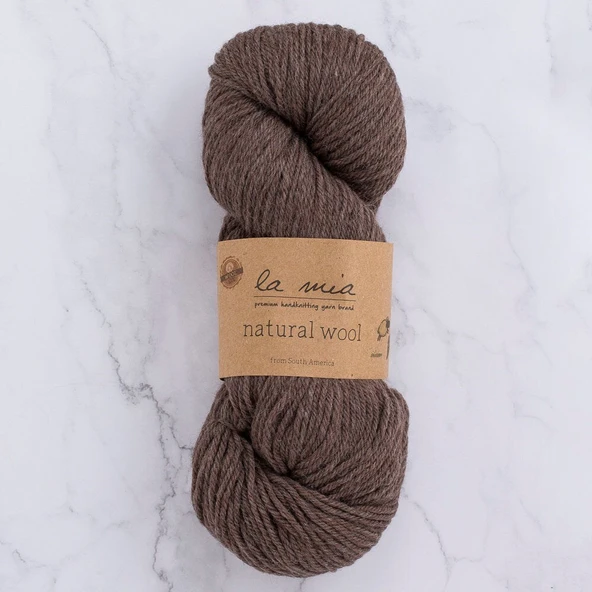 La Mia Natural Wool Koyu Kahverengi El Örgü İpi - H6 - 33603 ürün görseli