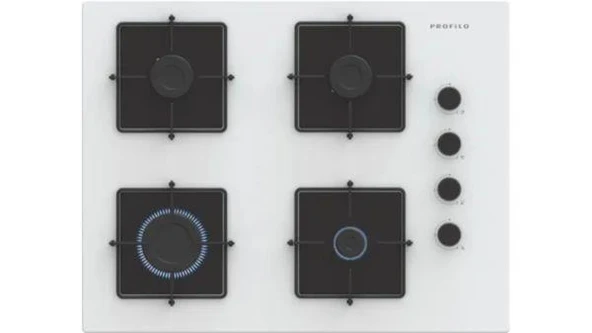 Profilo OE37P2P10D Ocak Ankastre Gazlı Sert Cam Beyaz ürün görseli 1