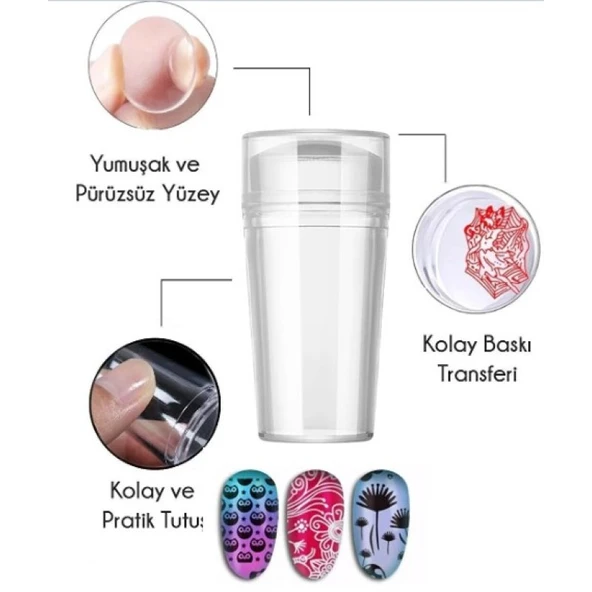Tırnak Süs Damgası, French Stamper, Nail Art, Tırnak Süsleme Aparatı - Resim 5