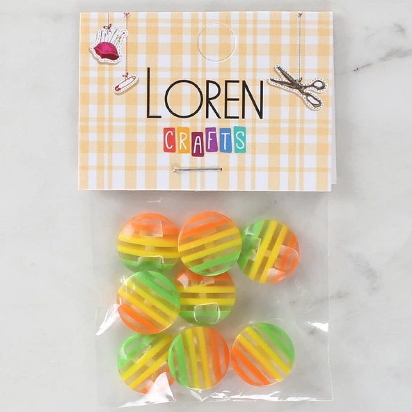 Loren Crafts 8'li Desenli Düğme - 1083 ürün görseli