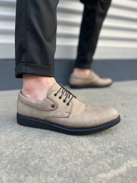JET-0610 Clasico Bağcıklı Cilt Erkek Günlük Klasik Ayakkabı CST - Gri ürün görseli