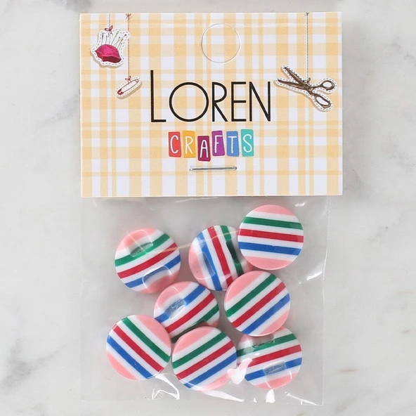 Loren Crafts 8'li Desenli Düğme - 1103 ürün görseli