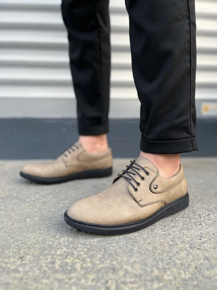 JET-0610 Clasico Bağcıklı Cilt Erkek Günlük Klasik Ayakkabı CST - Gri - Resim 2