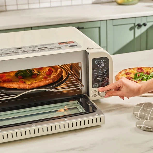 Karaca Vintage Craft Pizza Makinesi ve Airfryer Cream - Resim 5