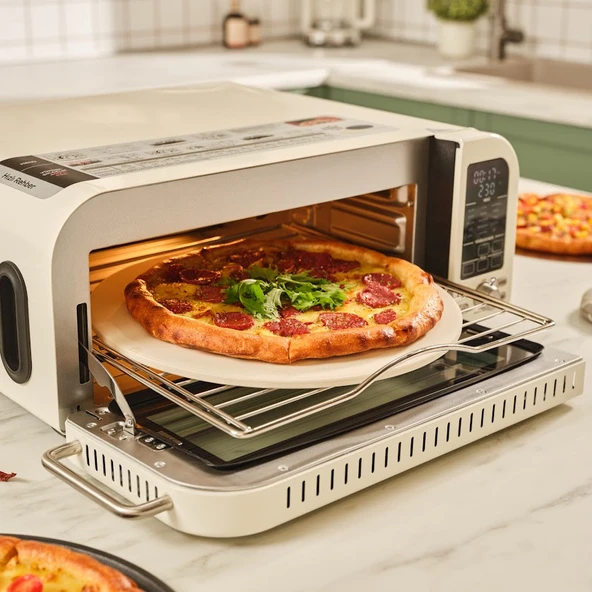 Karaca Vintage Craft Pizza Makinesi ve Airfryer Cream - Resim 6