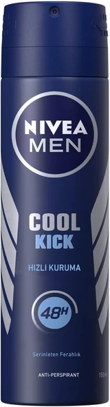 NIVEA Men Erkek Sprey Deodorant Cool Kick, 150 ml, Ter ve Ter Kokusuna Karşı 48 Saat Anti-perspirant Koruma, Serinleten Ferahlık ürün görseli
