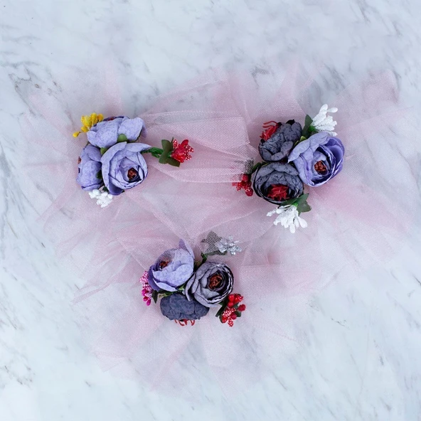 Loren Bohça süsü 3 lü Pembe ürün görseli