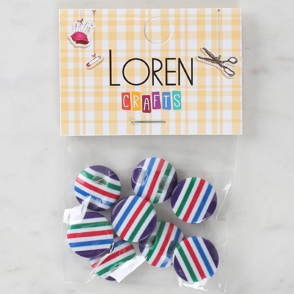 Loren Crafts 8'li Desenli Düğme - 1084 ürün görseli
